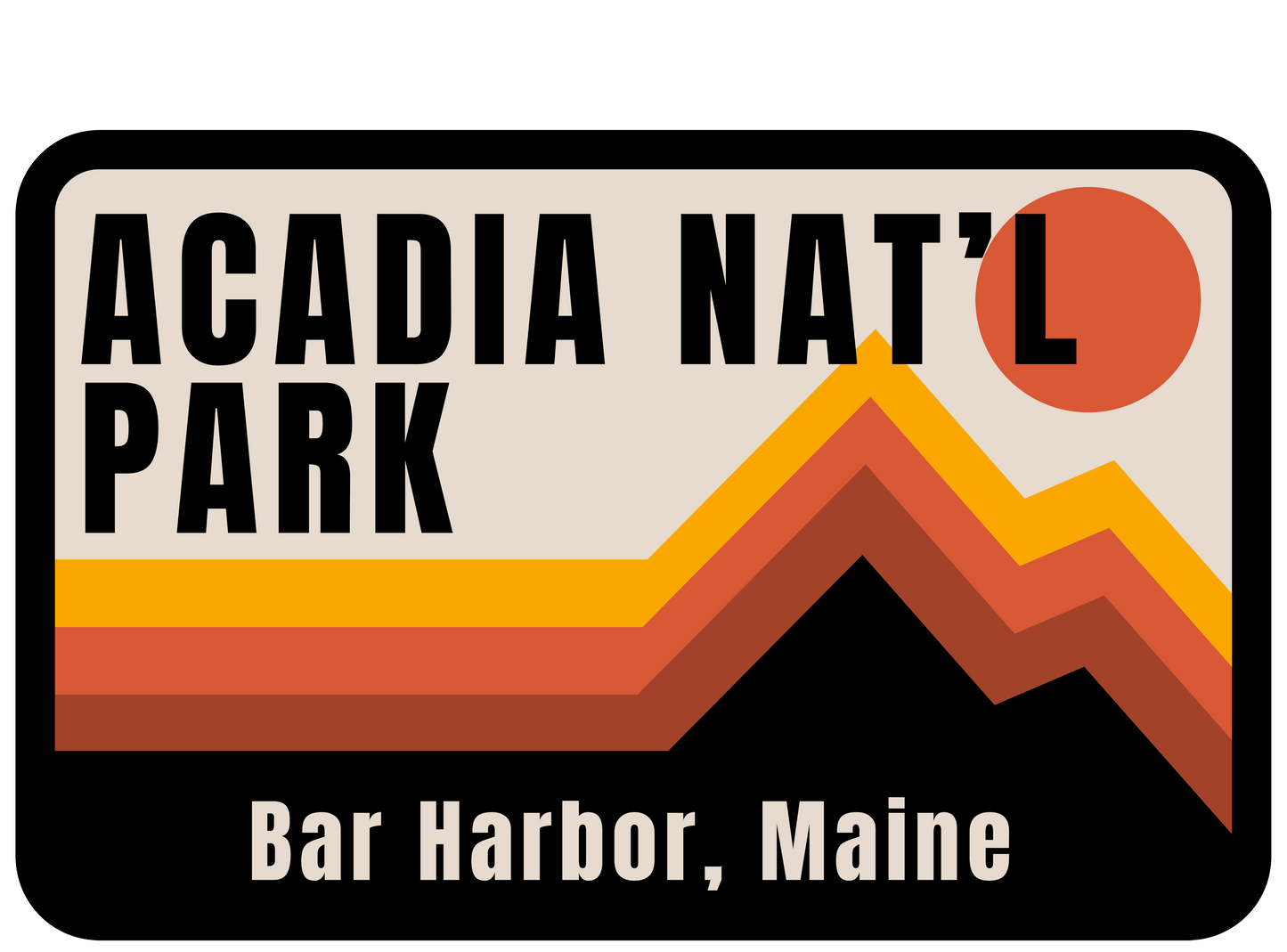 Acadia Mountains Sticker